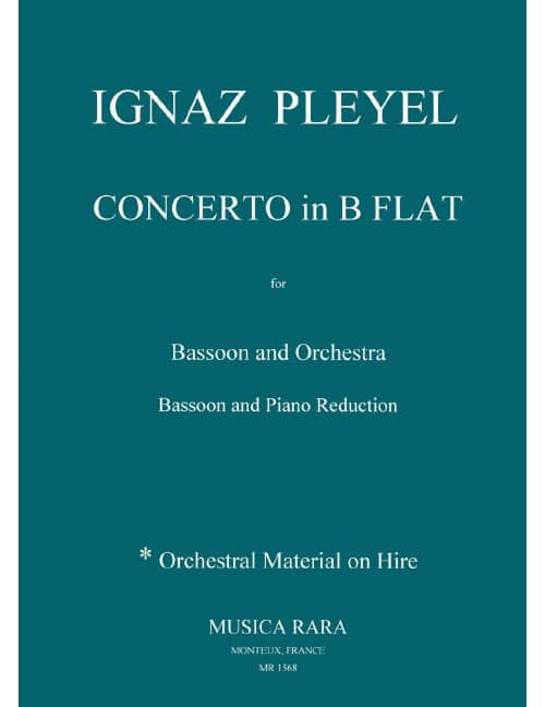 EDITION BREITKOPF PLEYEL - CONCERTO B-DUR B 107 - BASSOON ET PIANO