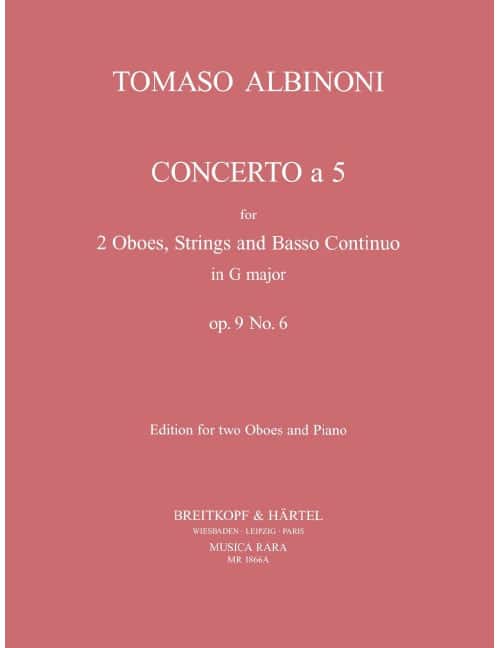 EDITION BREITKOPF ALBINONI - CONCERTO A 5 IN G OP. 9/6