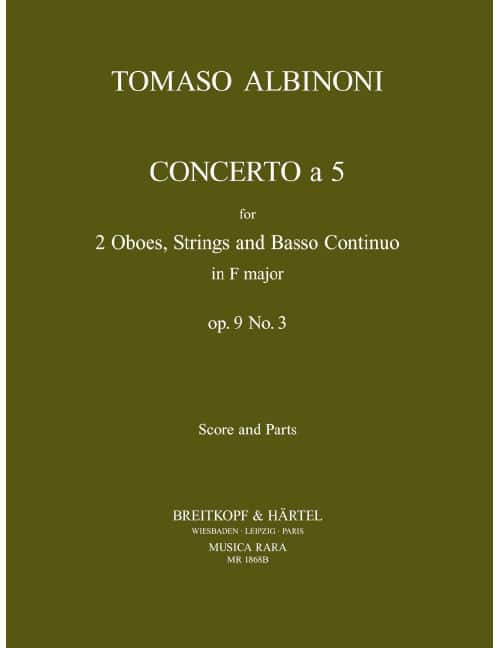 EDITION BREITKOPF ALBINONI - CONCERTO A 5 IN F OP. 9/3