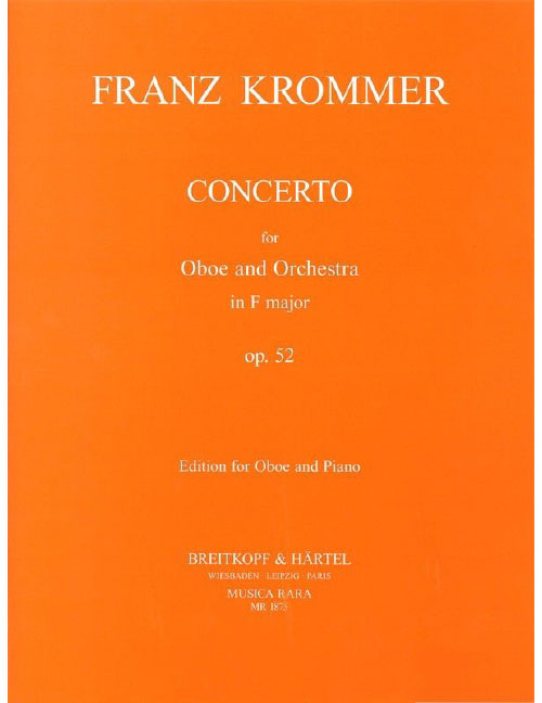EDITION BREITKOPF KROMMER - CONCERTO IN F OP. 52 - HAUTBOIS ET PIANO