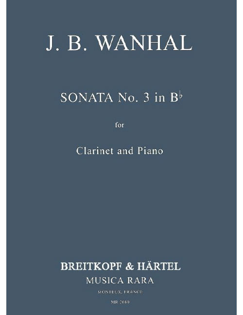EDITION BREITKOPF Vanhal - Sonata No. 3 In BB - Clarinette et Piano