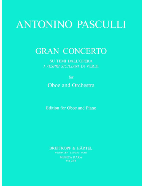 EDITION BREITKOPF PASCULLI ANTONINO - I VESPRI SICILIANI DI VERDI - OBOE, BASSO CONTINUO