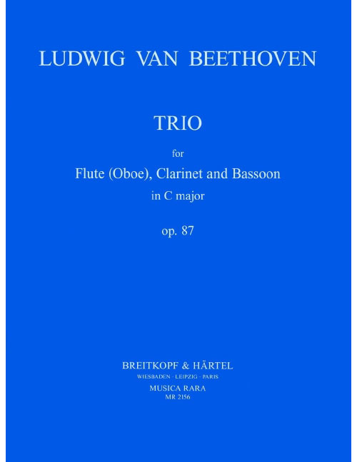 EDITION BREITKOPF BEETHOVEN LUDWIG VAN - TRIO OP. 87 - FLUTE, CLARINET, BASSOON
