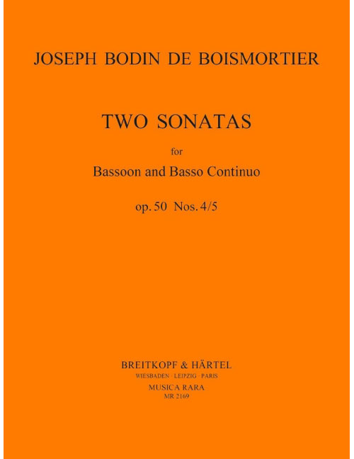 EDITION BREITKOPF Boismortier - Sonaten In D-moll Und C-moll Op. 50/4-5 Op - Bassoon et Basso Continuo