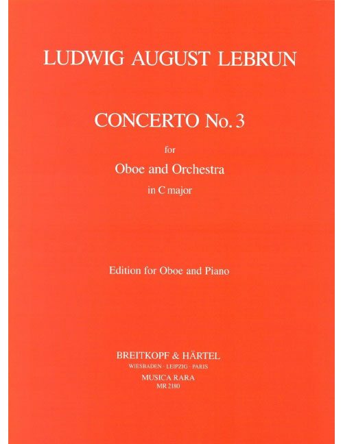 EDITION BREITKOPF LEBRUN - CONCERTO IN C NR. 3 - HAUTBOIS ET PIANO
