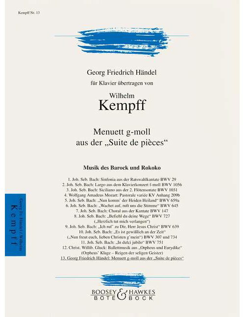BOTE AND BOCK HANDEL G. F. - MENUETT G-MOLL - PIANO
