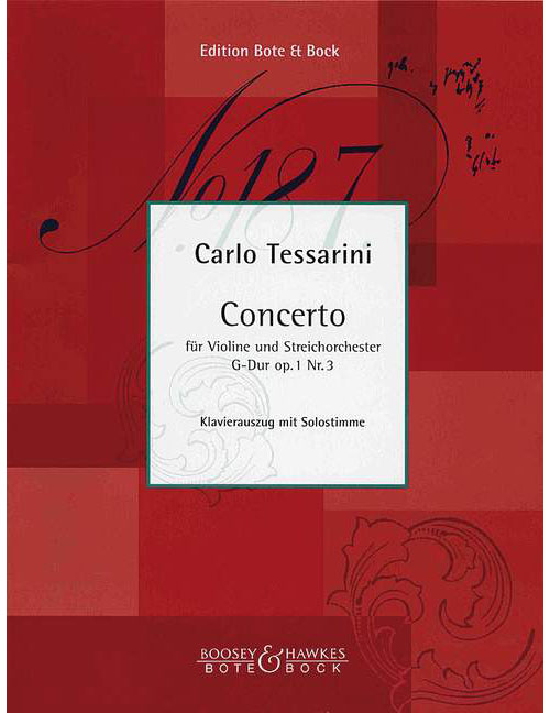 BOOSEY & HAWKES Tessarini - Violin Concerto In G Major Op. 1/3 - Violon et String Orchestre