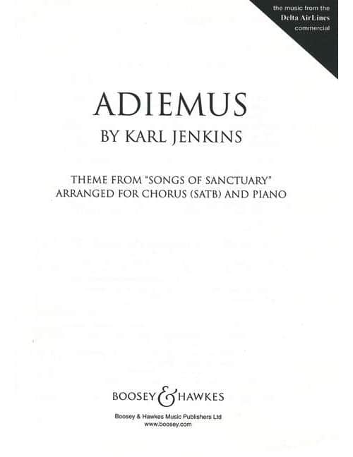 BOOSEY & HAWKES JENKINS - ADIEMUS I - CHOEUR MIXTE (SATB) ET PIANO