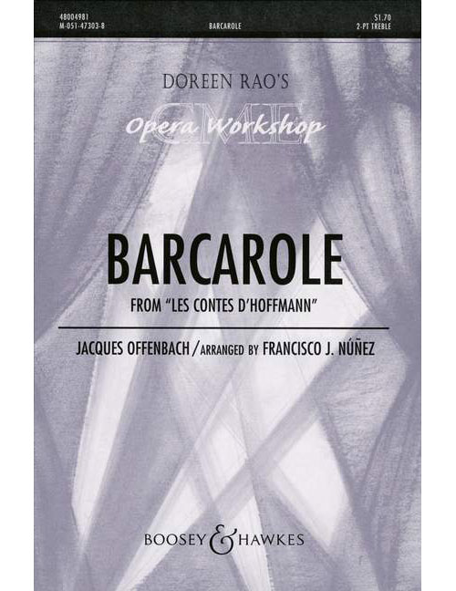 BOOSEY & HAWKES Offenbach - Barcarole - 2-part Treble Voices (sa) et Piano