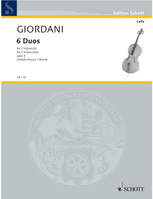 SCHOTT GIORDANI - SIX DUOS OP. 4 - 2 VIOLONCELLES