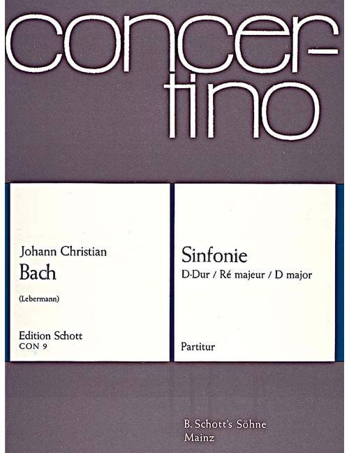 SCHOTT BACH - SINFONIE D MAJOR - ORCHESTRE