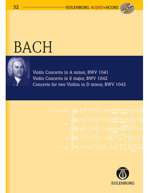 EULENBURG BACH - CONCERTOS POUR VIOLON, CONCERTO POUR DEUX VIOLONS BWV 1041/1042/1043 - ORCHESTRE