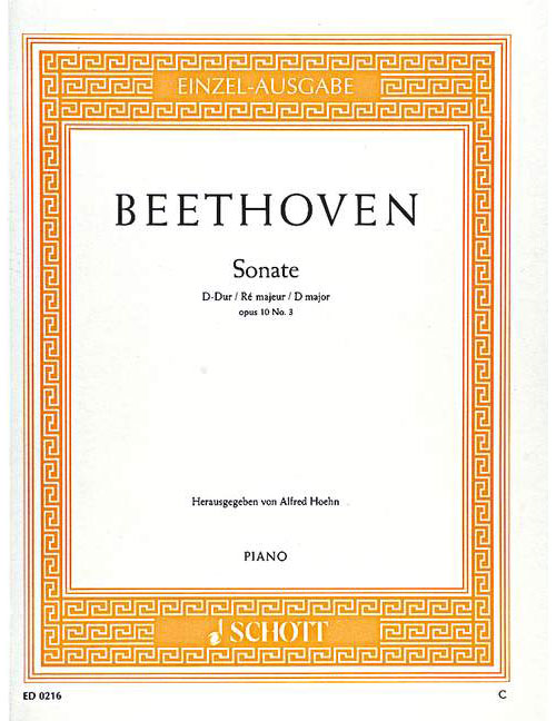 SCHOTT Beethoven - Sonata In D Major Op. 10/3 - Piano