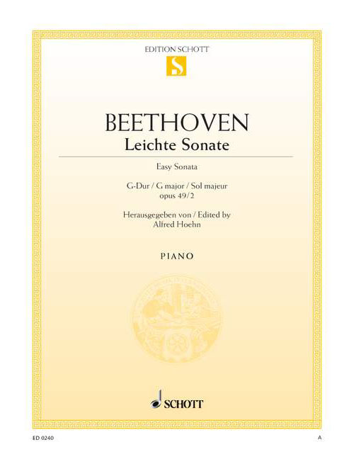 SCHOTT BEETHOVEN L.V. - SONATA G MAJOR OP. 49/2 - PIANO