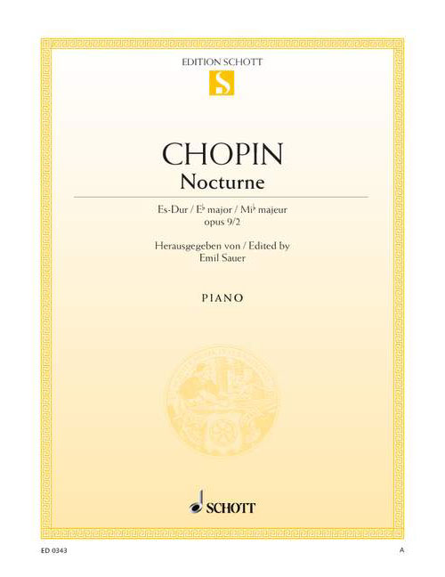 SCHOTT Chopin - Nocturne Mi Bémol Majeur Op. 9/2 - Piano