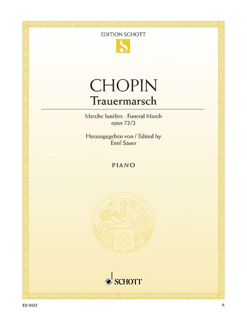 SCHOTT CHOPIN - MARCHE FUNÈBRE UT MINEUR OP. 72/2 (POSTH.) - PIANO