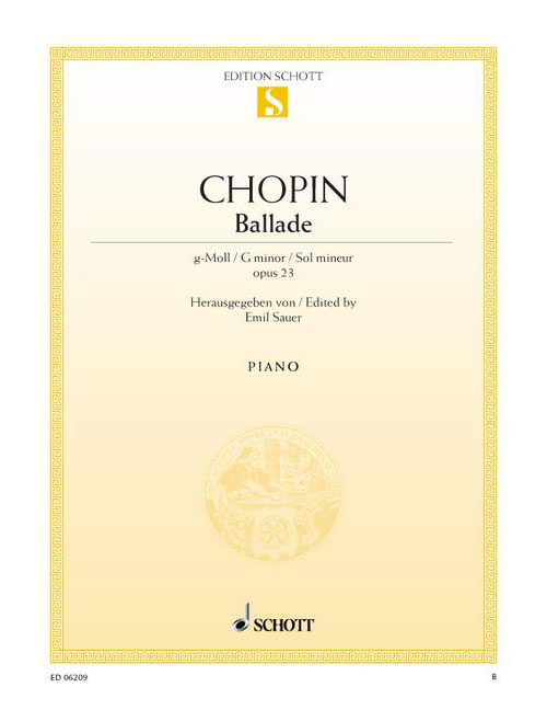 SCHOTT Chopin - Ballade Sol Mineur Op. 23 - Piano
