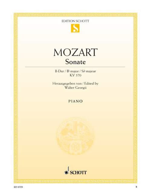 SCHOTT MOZART - SONATA B-FLAT MAJOR K 570 - PIANO