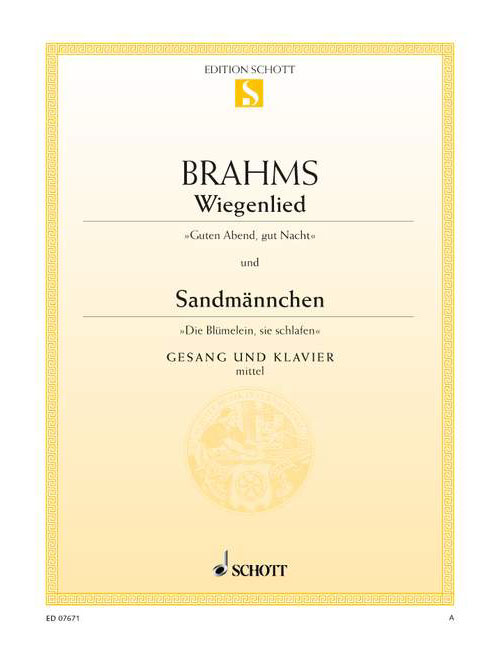 SCHOTT Brahms - Wiegenlied / Sandmännchen - Medium Voice et Piano