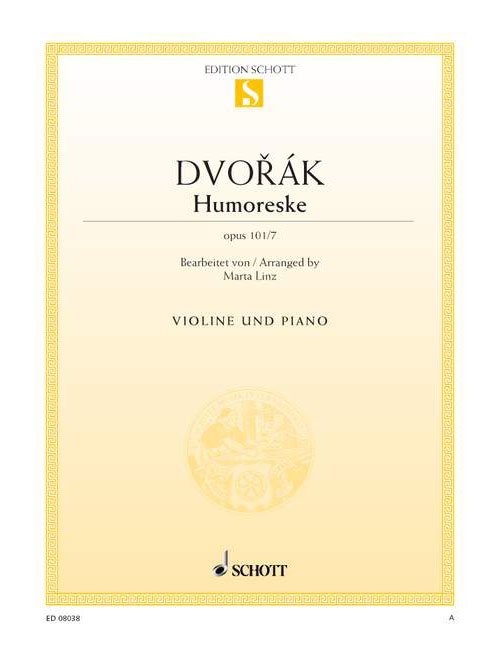 SCHOTT Dvorák - Humoresque Op. 101/7 - Violon et Piano