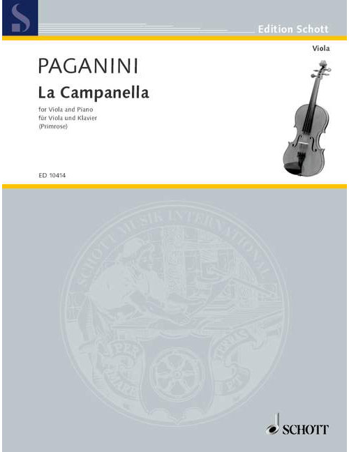 SCHOTT PAGANINI - LA CAMPANELLA OP. 7 - ALTO ET PIANO