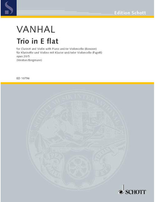 SCHOTT VANHAL JOHANN BAPTIST - TRIO E FLAT MAJOR OP 20/5