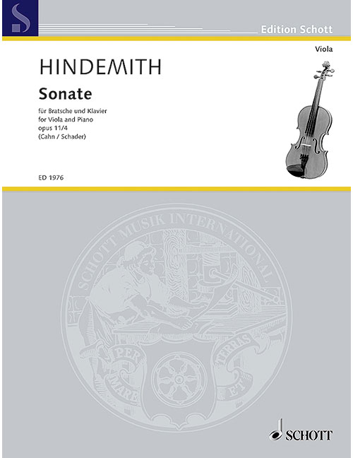 SCHOTT HINDEMITH - ALTO SONATA IN F OP. 11/4 - ALTO ET PIANO