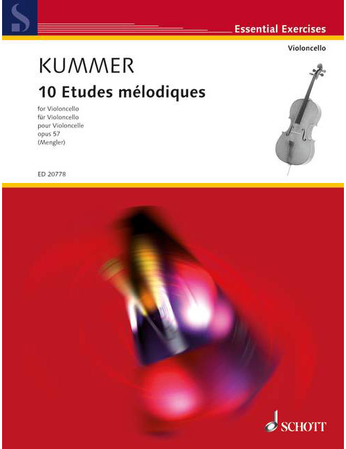 SCHOTT Kummer - 10 Etudes Mélodiques Op. 57 - Violoncelle (violoncelle 2 Ad Libitum)