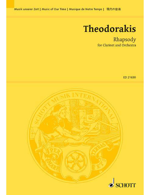 SCHOTT Theodorakis - Rhapsodie - Clarinette et Orchestre