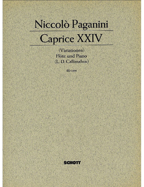 SCHOTT PAGANINI - CAPRICE NO. 24 - FLUTE ET PIANO