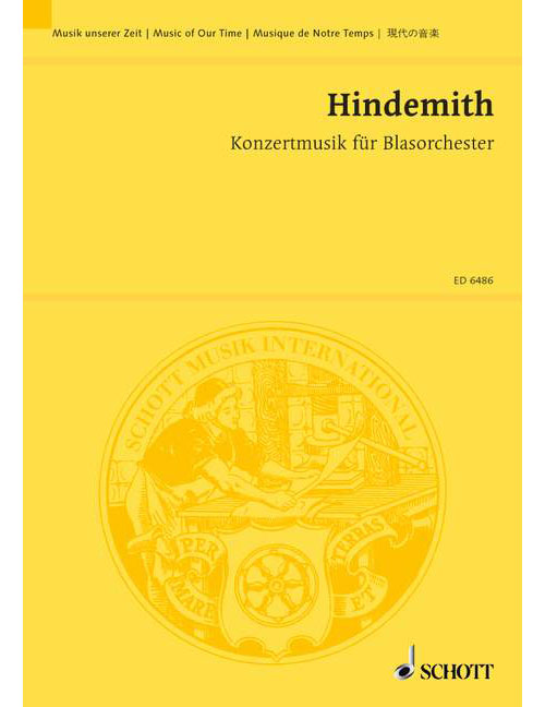 SCHOTT Hindemith - Concert Music Op. 41 - Wind Bet