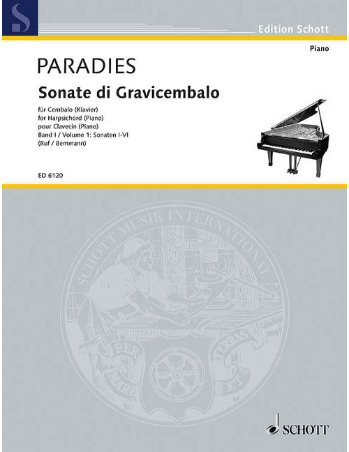 SCHOTT PARADISI - SONATAS FOR HARPSICHORD VOL. 1 - CLAVECIN (PIANO)