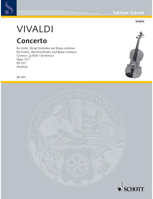 SCHOTT VIVALDI ANTONIO - CONCERTO G MINOR OP 12/1 RV 317 / PV 343