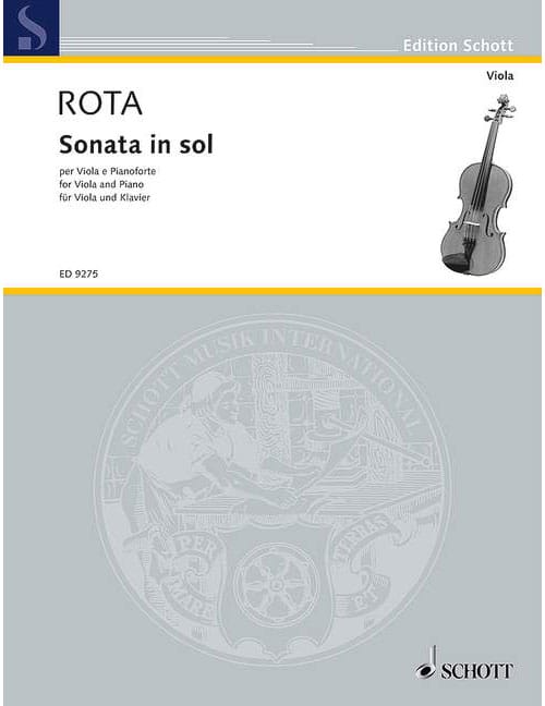 SCHOTT ROTA - SONATA IN SOL - ALTO ET PIANO