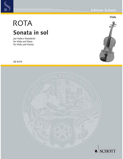 SCHOTT Rota - Sonata In Sol - Alto et Piano