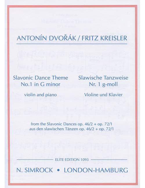 SIMROCK DVORÁK - SLAVONIC DANCE THEME - VIOLON ET PIANO