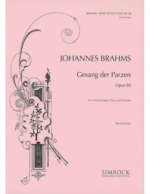 SIMROCK Brahms - Song Of The Fates Op. 89 - Choeur Mixte (saatbb) et Orchestre