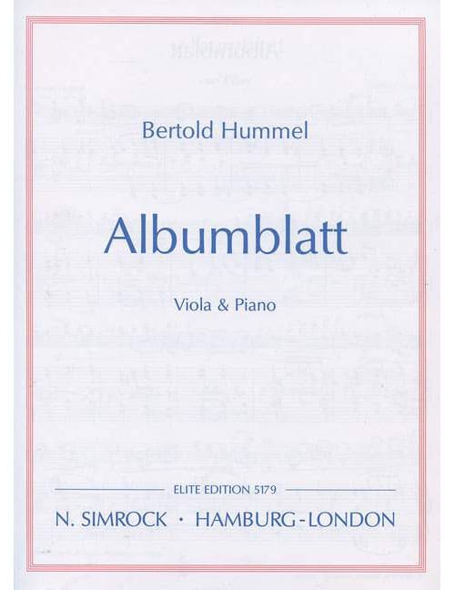 SIMROCK HUMMEL - ALBUM LEAF - ALTO ET PIANO
