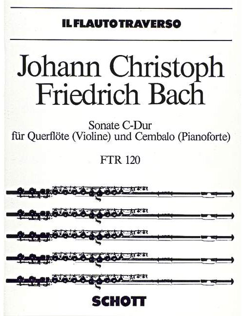 SCHOTT BACH J.C.F. - SONATA C MAJOR - FLUTE (VIOLIN) AND OBLIGATORYES HARPSICHORD (PIANO)