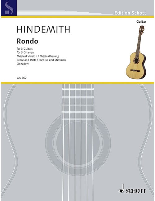 SCHOTT HINDEMITH - RONDO - 3 GUITARES