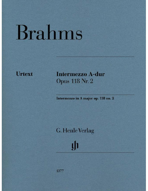 HENLE VERLAG Brahms - Intermezzo A Major Op. 118 No. 2 - Piano