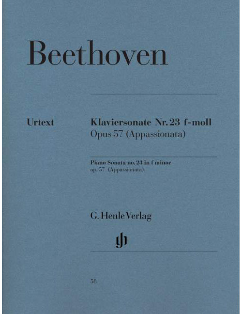 HENLE VERLAG BEETHOVEN L.V. - PIANO SONATA NO. 23 F MINOR OP. 57 [APPASSIONATA]