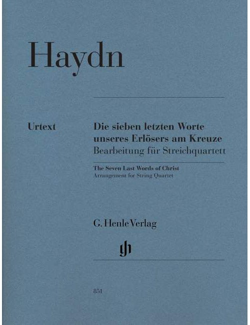 HENLE VERLAG HAYDN - SEVEN LAST WORDS OF CHRIST HOB. XX/1B - 2 VIOLONS, ALTO, VIOLONCELLE