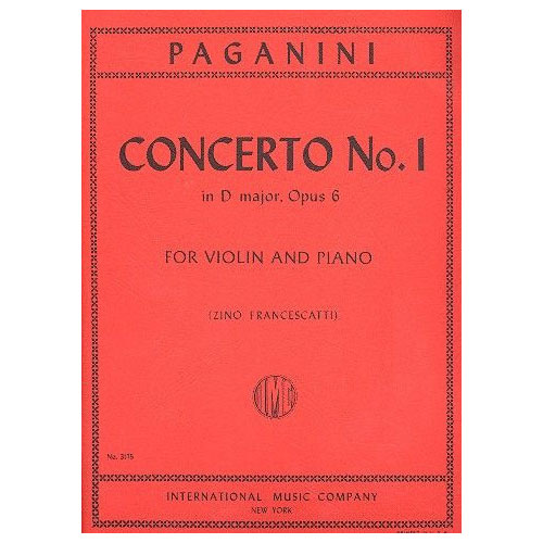 IMC PAGANINI NICCOLO - CONCERTO N°1 D MAJOR OP.6 - VIOLON & PIANO