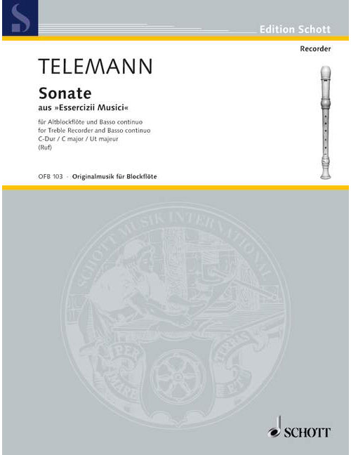 SCHOTT TELEMANN G.P. - SONATA C MAJOR - TREBLE RECORDER AND BASSO CONTINUO CELLO (VIOLA DA GAMBA) AD LIB.