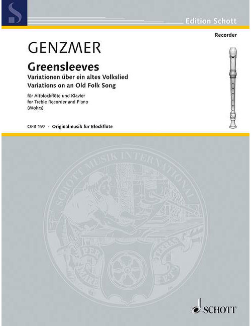 SCHOTT GENZMER GREENSLEEVES, VARIATIONEN ÜBER EIN ALTES VOLKSLIED