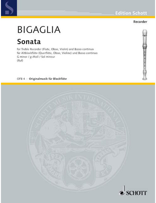 SCHOTT BIGAGLIA DIOGENIO - SONATA IN G MINOR