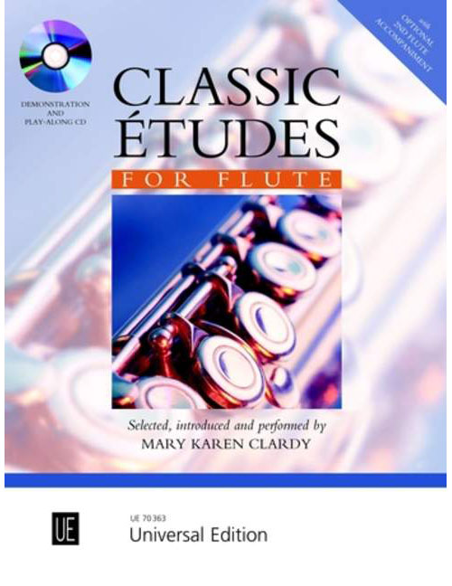 UNIVERSAL EDITION CLASSIC ETUDES WITH REFERENCE CD - FLUTE (2ND FLUTE AD LIB.)