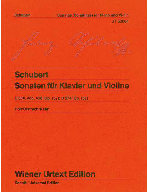 WIENER URTEXT EDITION SCHUBERT FRANZ - SONATAS - VIOLON & PIANO