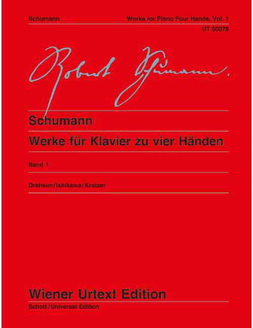 WIENER URTEXT EDITION SCHUMANN - OEUVRES POUR PIANO À QUATRE MAINS - PIANO (4 HETS)